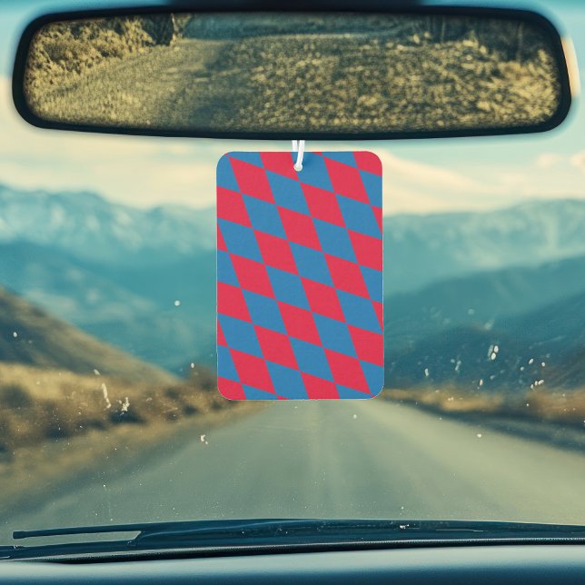 Blue and Red Bavaria Diamond Flag Pattern Car Air Freshener (Creator Uploaded)