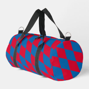 Blue and Red Bavaria Diamond Flag Pattern Duffle Bag