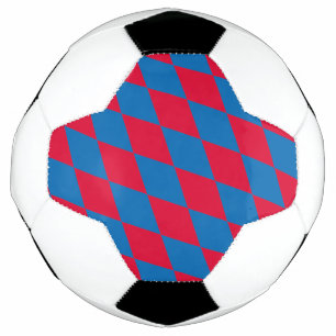 Blue and Red Bavaria Diamond Flag Pattern Football