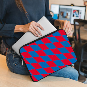 Blue and Red Bavaria Diamond Flag Pattern Laptop Sleeve