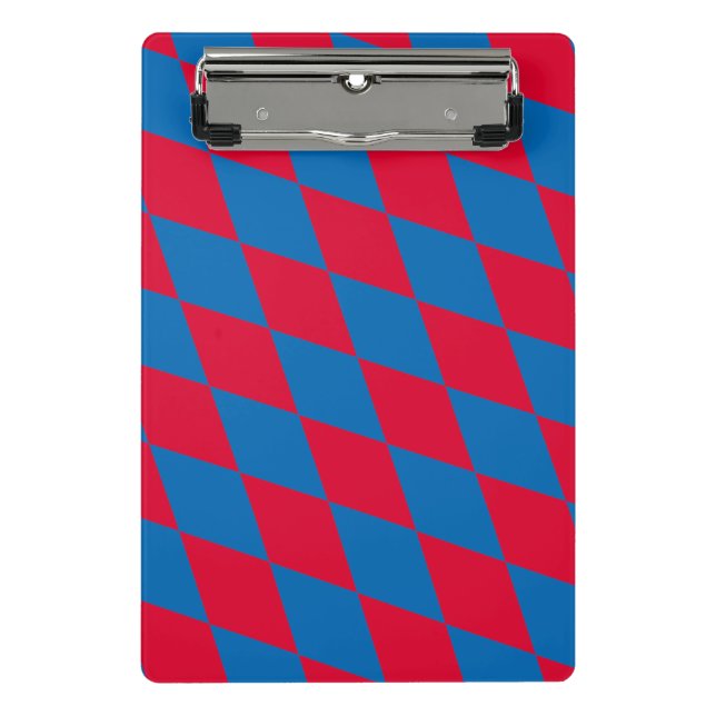 Blue and Red Bavaria Diamond Flag Pattern Mini Clipboard (Front)