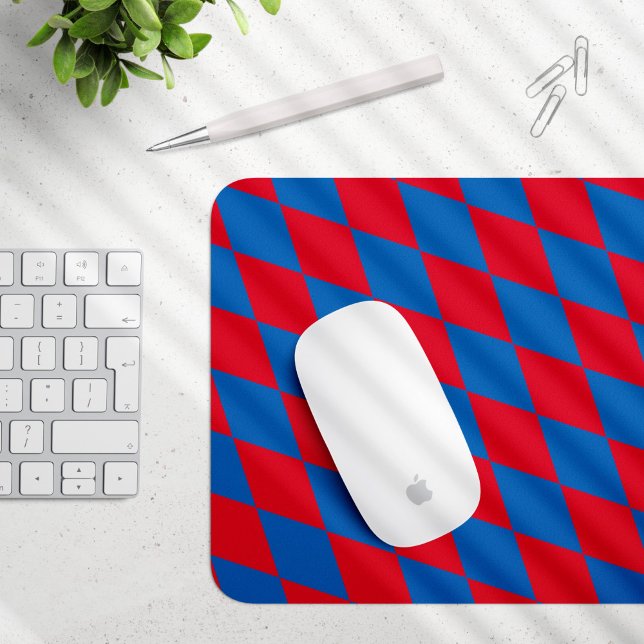 Blue and Red Bavaria Diamond Flag Pattern Mouse Mat (Creator Uploaded)