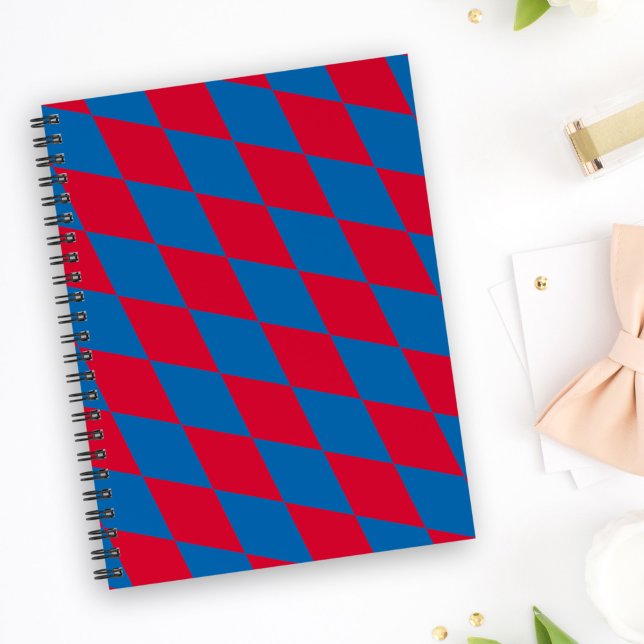 Blue and Red Bavaria Diamond Flag Pattern Notebook (Creator Uploaded)