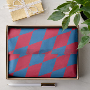 Blue and Red Bavaria Diamond Flag Pattern Tissue Paper