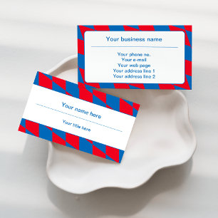 Blue and Red Bavarian Diamond Flag Pattern Business Card