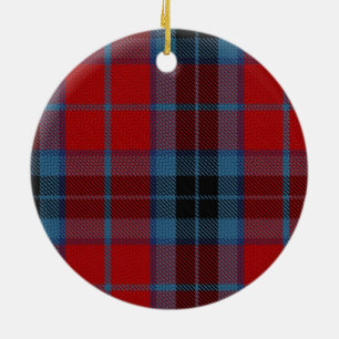 Blue and Red Clan MacTavish Tartan Ceramic Tree Decoration