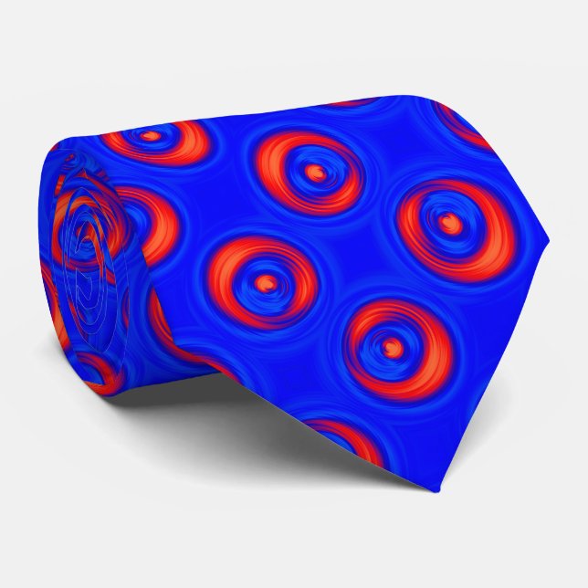 Blue and Red COOL pattern Tie (Rolled)