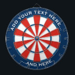 Blue and Red Dartboard with custom text<br><div class="desc">Dartboard in blue and red and two custom text areas.</div>