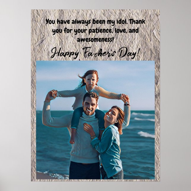  blue and red design for the best dad ever poster (Front)