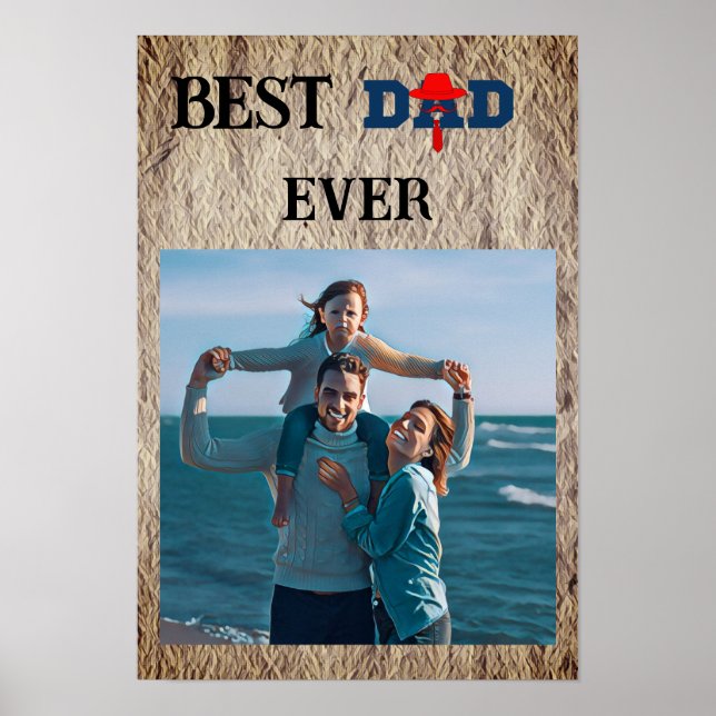  blue and red design for the best dad ever poster (Front)