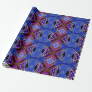 Blue And Red Diamond Pattern Wrapping Paper