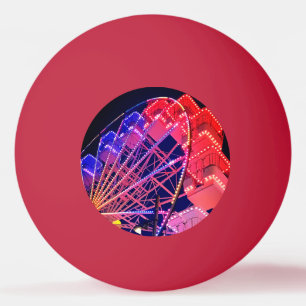 Blue and red ferris wheel ping pong ball