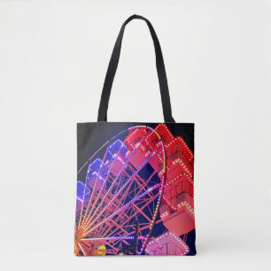 Blue and red Ferris wheel Tote Bag