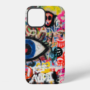 Blue and red floral textile iPhone 12 case
