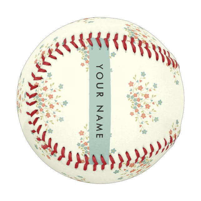 Blue and Red Flowers, Blue, Your Name Baseball (Front Left)