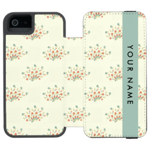 Blue and Red Flowers, Blue, Your Name Incipio Watson™ iPhone 5 Wallet Case