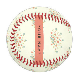 Blue and Red Flowers, Red, Your Name Baseball