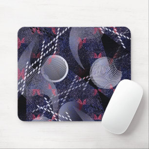 Blue and red geometric abstraction. mouse mat