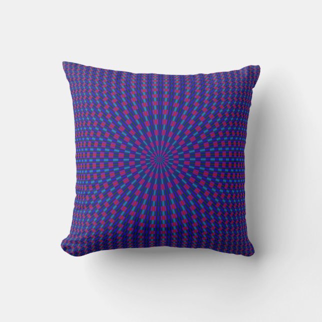 Blue and Red Geometric Circles Pillows (Front)