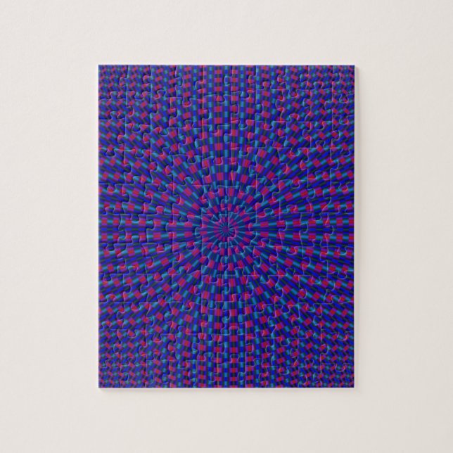 Blue and Red Geometric Circles Puzzle (Vertical)