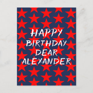 Blue And Red Happy Birthday  Postcard