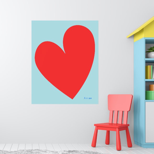 Blue and Red Heart Boy's Room Poster (Nursery 1)