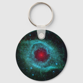 Blue and red helix nebula star cluster key ring