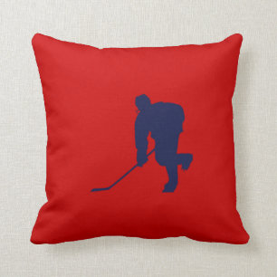 BLUE AND RED HOCKEY CUSHION