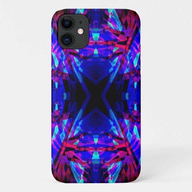 Blue and red kaleidoscope pattern Case-Mate iPhone case (Back)