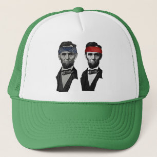 Blue and Red Lincoln Trucker Hat