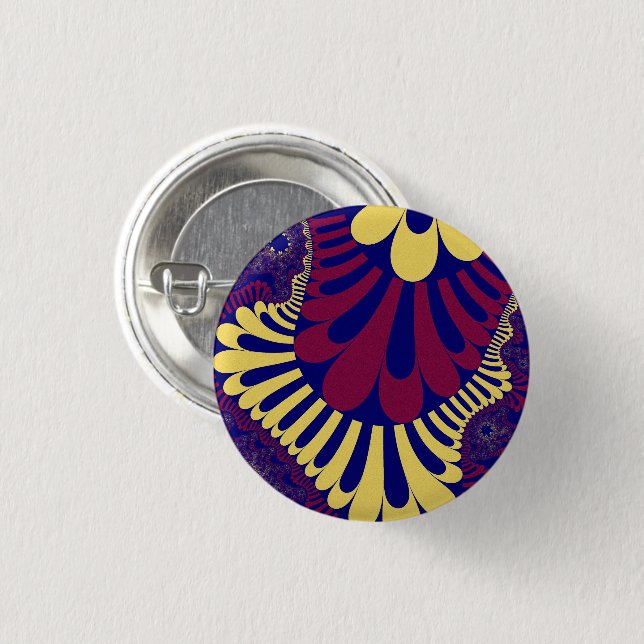 Blue and Red Loop 3 Cm Round Badge (Front & Back)