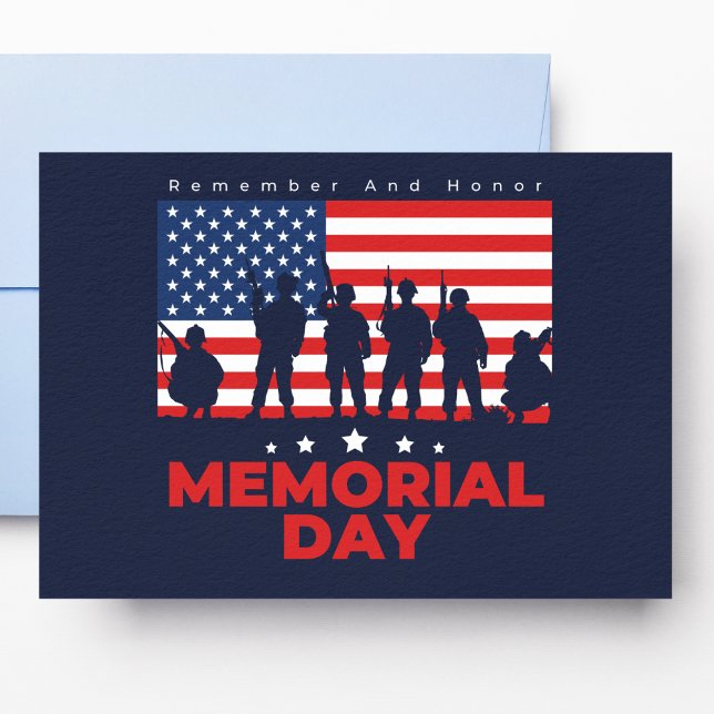 Blue And Red Memorial Day Postcard (Creator Uploaded)