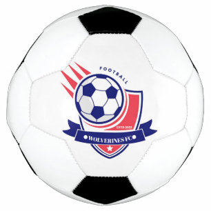 Blue and Red Modern Football Club Logo Custom