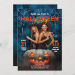 Blue and Red Modern Halloween Party Invitation<br><div class="desc">Blue and Red Modern Halloween Party Invitation</div>