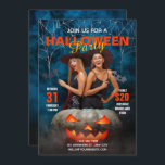 Blue and Red Modern Halloween Party Invitation<br><div class="desc">Blue and Red Modern Halloween Party Invitation</div>