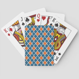 Blue and red Moroccan pattern Playing Cards