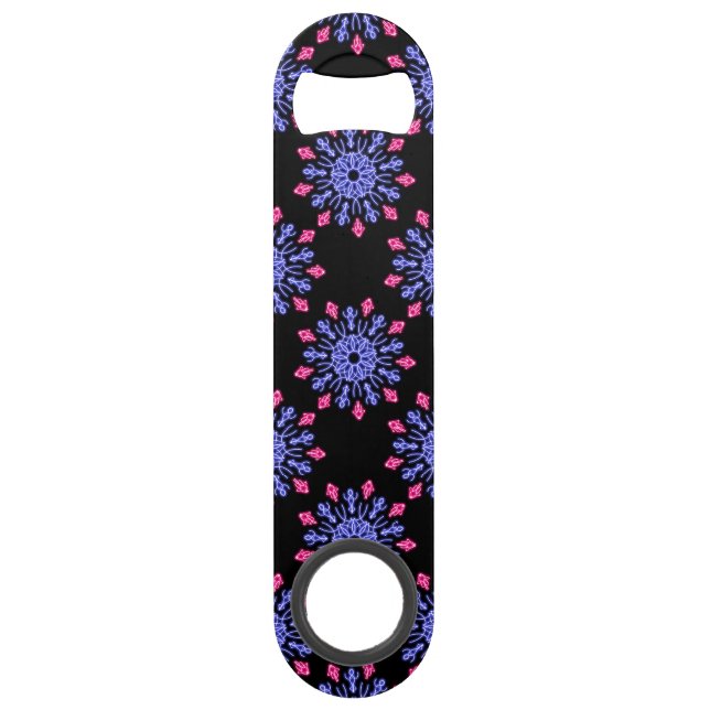 Blue and red neon flower (Front)