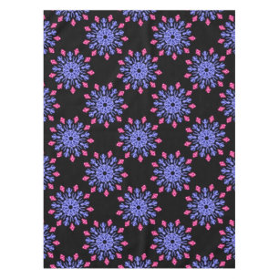 Blue and red neon flower tablecloth