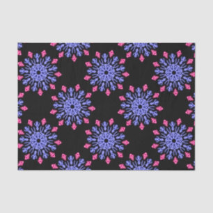 Blue and red neon flower tissue paper