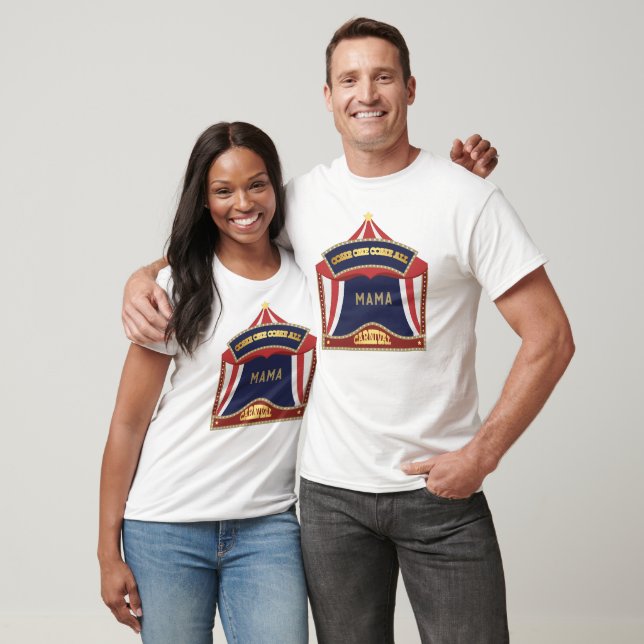 Blue and Red Retro Carnival birthday  T-Shirt (Unisex)