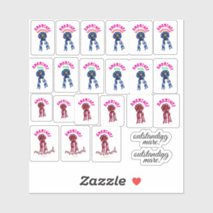 blue and red ribbon stickers for amazing