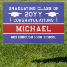 Blue and Red School Colours Graduation