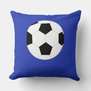Blue and Red Soccer Ball Graphic Throw Pillow
