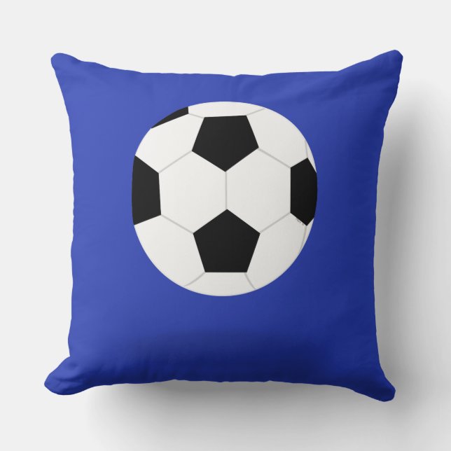 Blue and Red Soccer Ball Graphic Throw Pillow (Front)