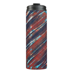 Blue and Red Spiral Thermal Tumbler