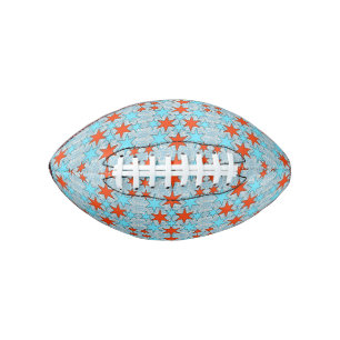 Blue and Red Star Pattern American Football