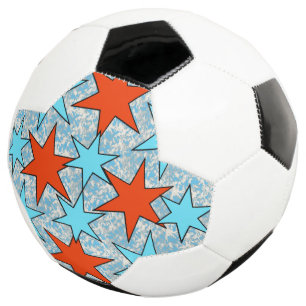 Blue and Red Star Pattern Football