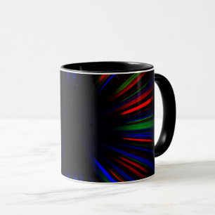 Blue and red starburst pattern mug