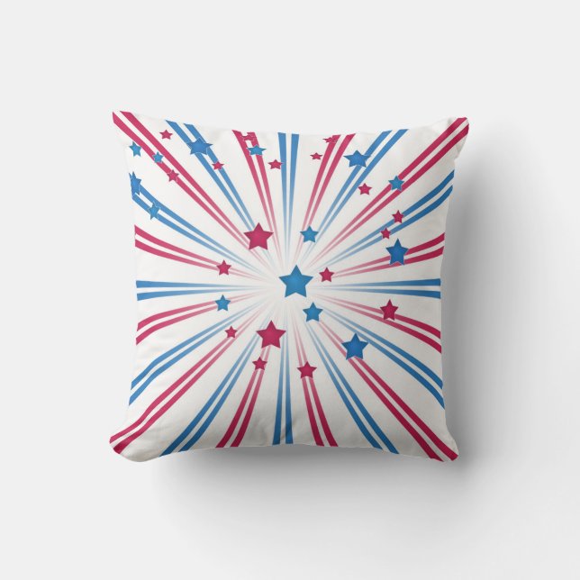 Blue and red stars . cushion (Front)