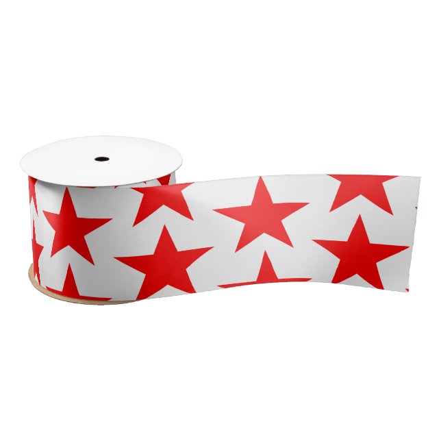 Blue And Red Stars Satin Ribbon (Spool)
